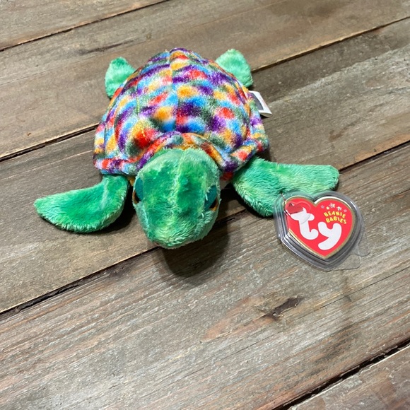 Ty Toys Ty Beanie Babies Baby Zoom The Colorful Turtle Rare Vintage